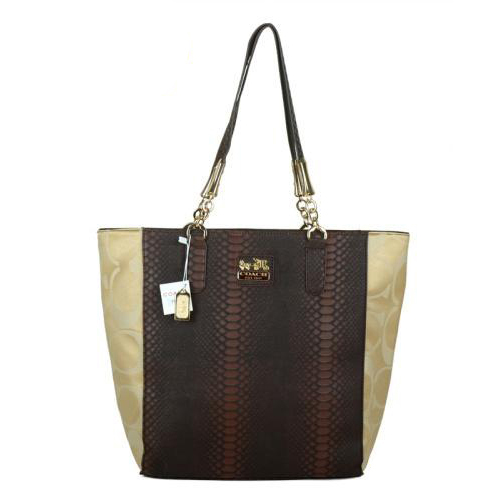 Coach Madison North South Bonded Small Apricot Totes EAZ | Women - Click Image to Close